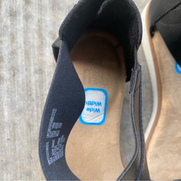 Women's Black Strappy Sandals size 10 wide width platform - Picture 6 of 8